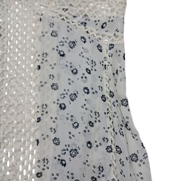 Anthropologie Floreat Dress Women's 6 White Windswept Crochet‎ Sheer Cottagecore - Picture 8 of 15